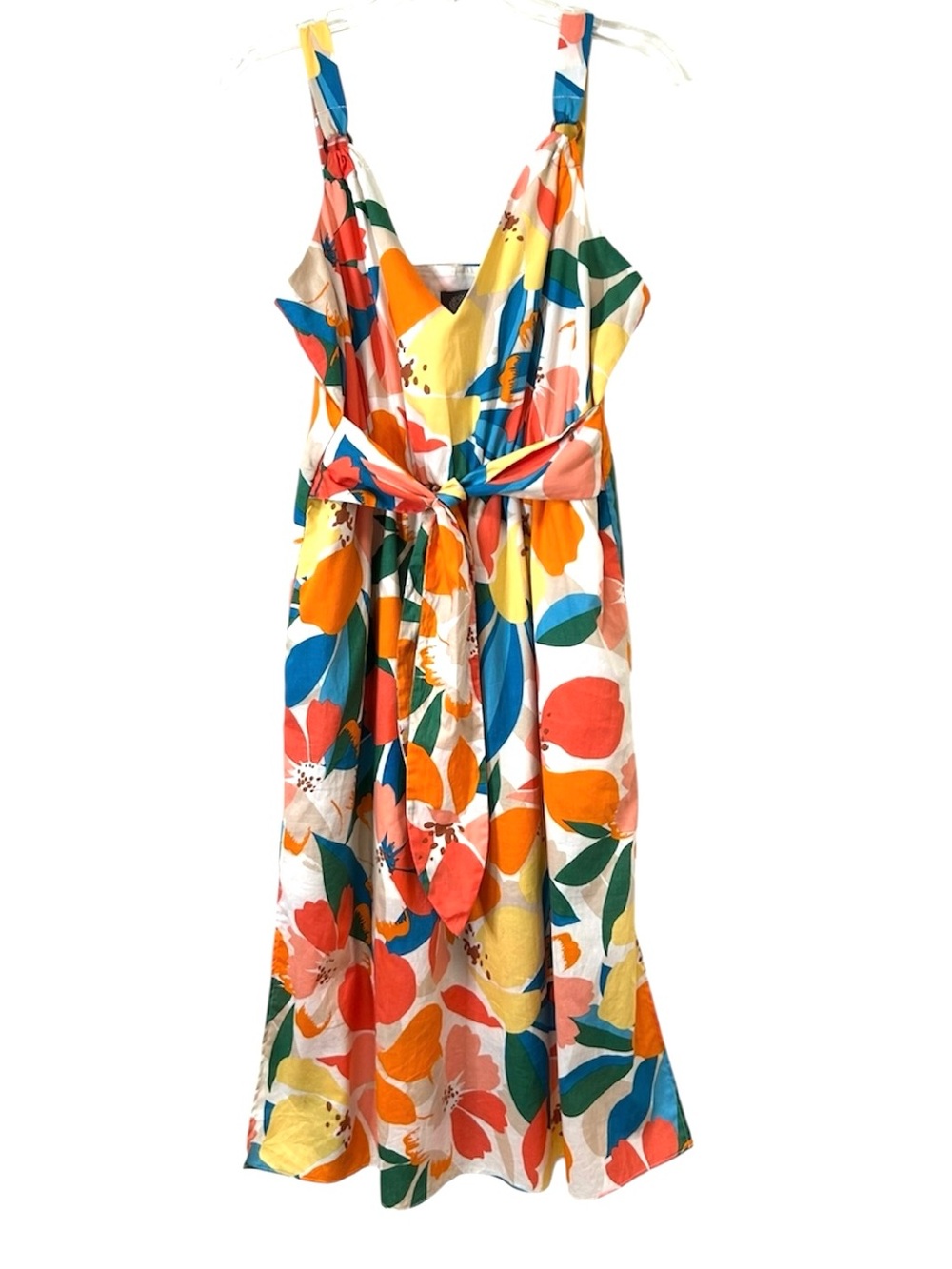 NWOT Vince Camuto Tropical Floral Midi Dress Sleeveless Size 8